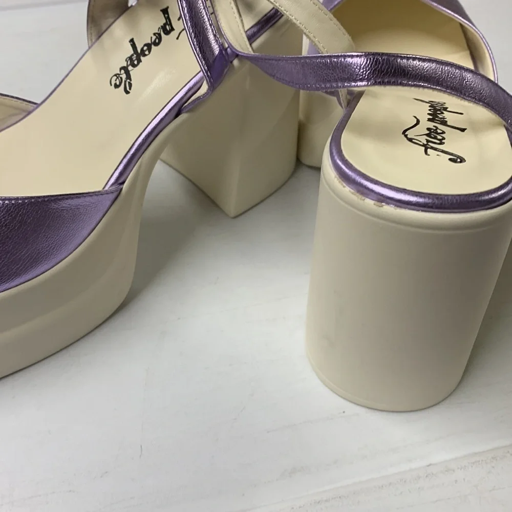 Free people Malik’s Mary Jane platform shoes new without box size Metallic 38